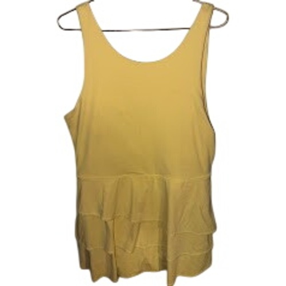 JoyLab Women Yellow Tiered Ruffle active dress shorts Sz XXL